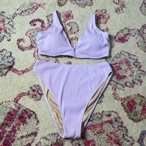 Shade & Shore Lilac and Gold Sparkle Bikini